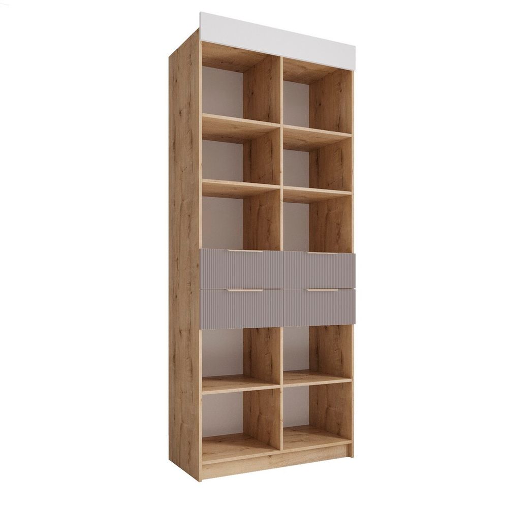 Стеллаж 900 с ящиками Лавис СД 900.1 (Дуб бунратти/Грей софт)