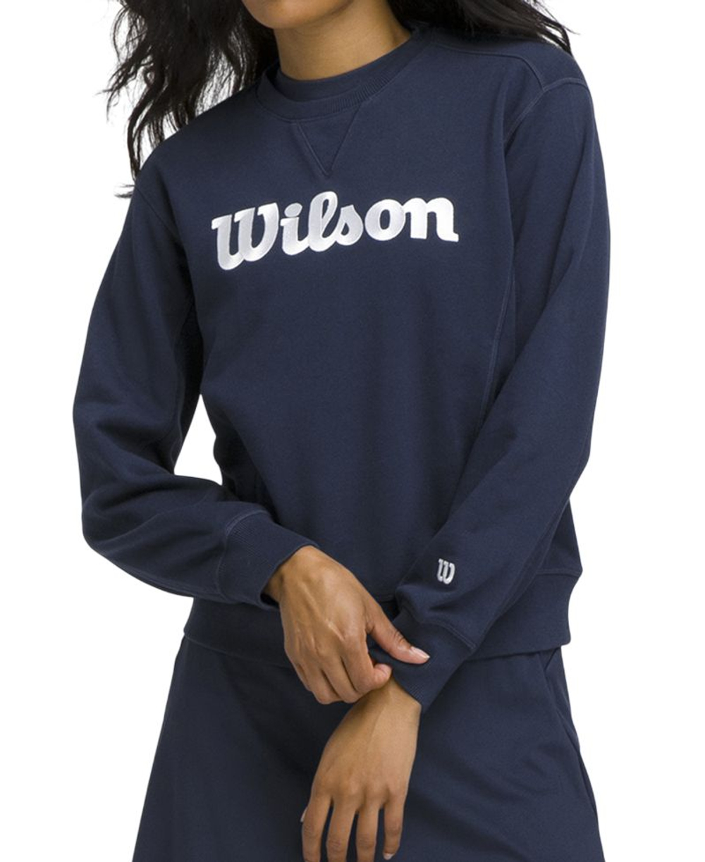 Женская теннисная куртка Wilson Team Crewneck - classic navy