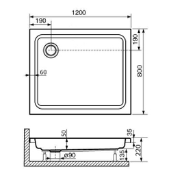 Душевой поддон прямоугольный RGW STYLE
