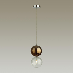 4980/1B PENDANT ODL22 000 хром/коричневый/стекло Подвес G9 1*40W TWIXY