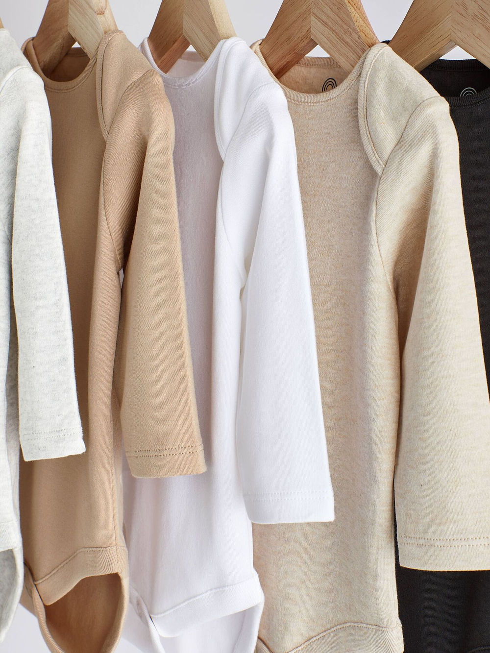 Боди с длинным рукавом для малышей Next D70-303, 5 шт., Бежевый, Серый, Белый