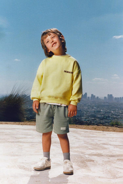 ZARA ШОРТЫ ИЗ МЯГКОЙ ТКАНИ В ПОЛОСКУ С НАШИВКОЙ, ЗЕЛЕНЫЙ