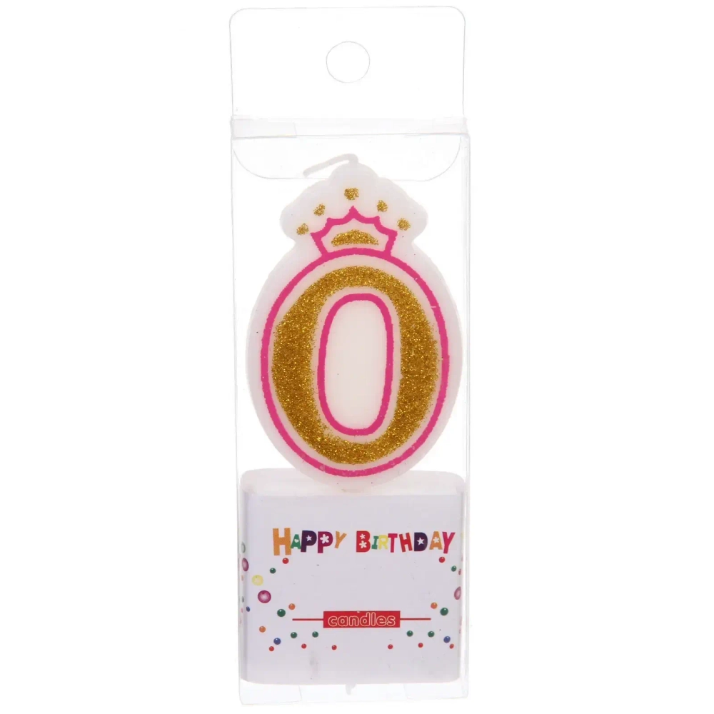 Свеча для торта Цифра Корона «0» 10 см
