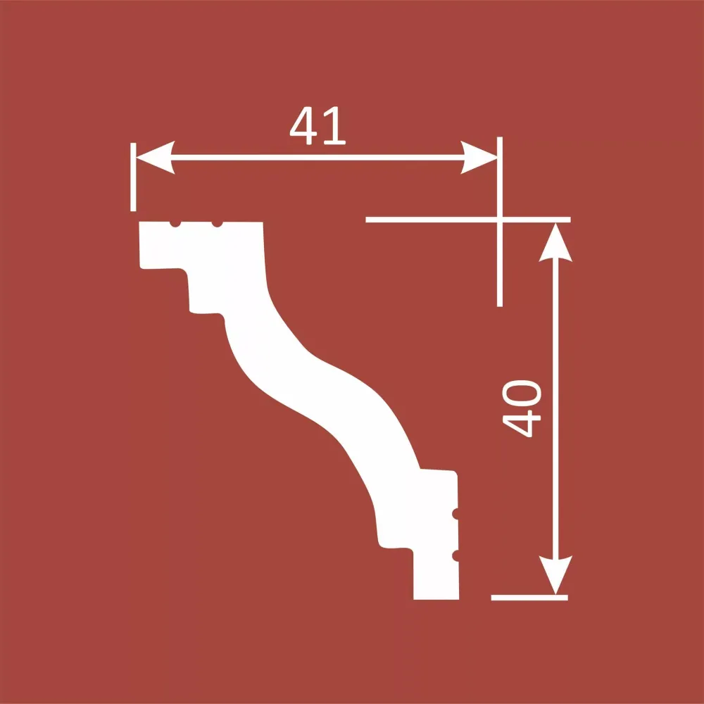 Карниз Ecopolymer, 40x41 мм
