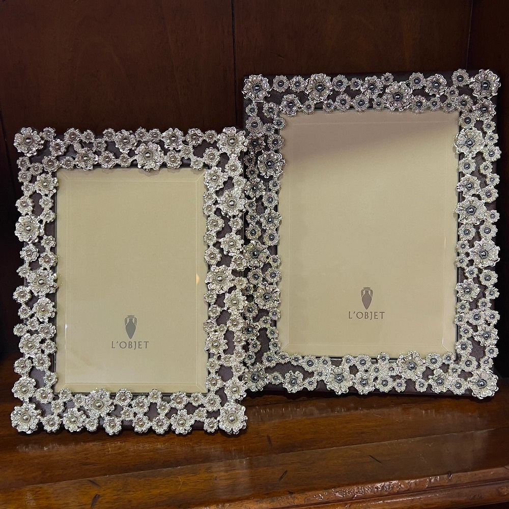 Рамка для фото 10х15 см Цветы платина S L'objet