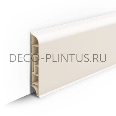 Плинтус напольный Округлый IDEAL Дюра 033 Кремово-белый, 80х16мм 2,20м