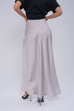 Юбка в горошек в макси длине из вискозного шелка