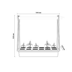 ULT-P34N-10W-SPLE IP65 WHITE 12 Набор Минисад. светильник для растений светодиодный с подставкой. Спектр для фотосинтеза. 12 кашпо в-к. белые. TM ФитоЛето