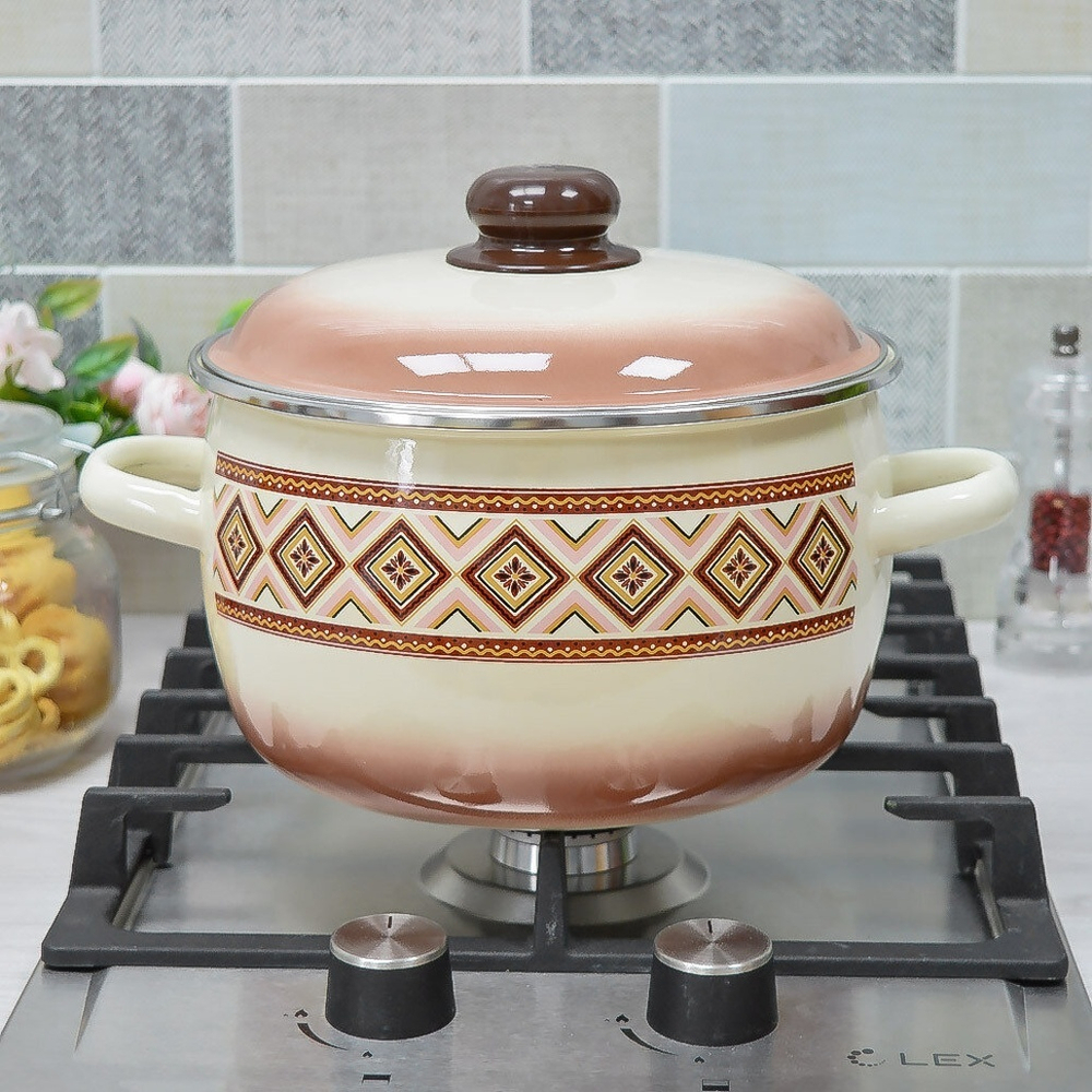 Кастрюля 4л "Шоколад" слоновая кость