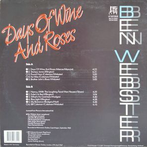 Ben Webster / Days Of Wine And Roses (LP)