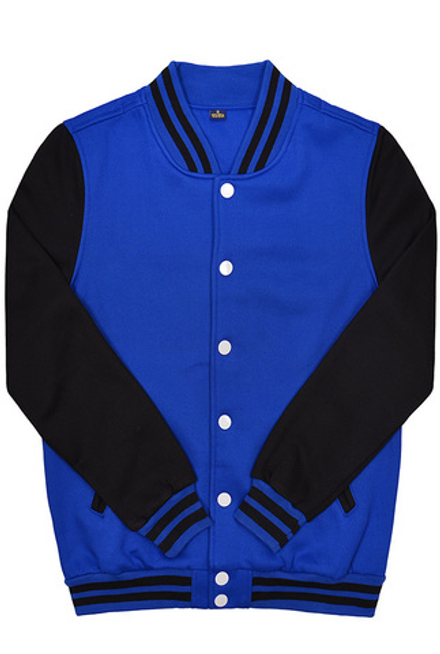 Куртка бомбер синий с черными рукавами