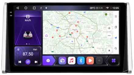 Магнитола для Toyota RAV4 50 2019-2024+ (рынок РФ и ОАЭ) - Carmedia OL-1684 QLed+2K, Android 12, TS10,  CarPlay, 4G SIM-слот