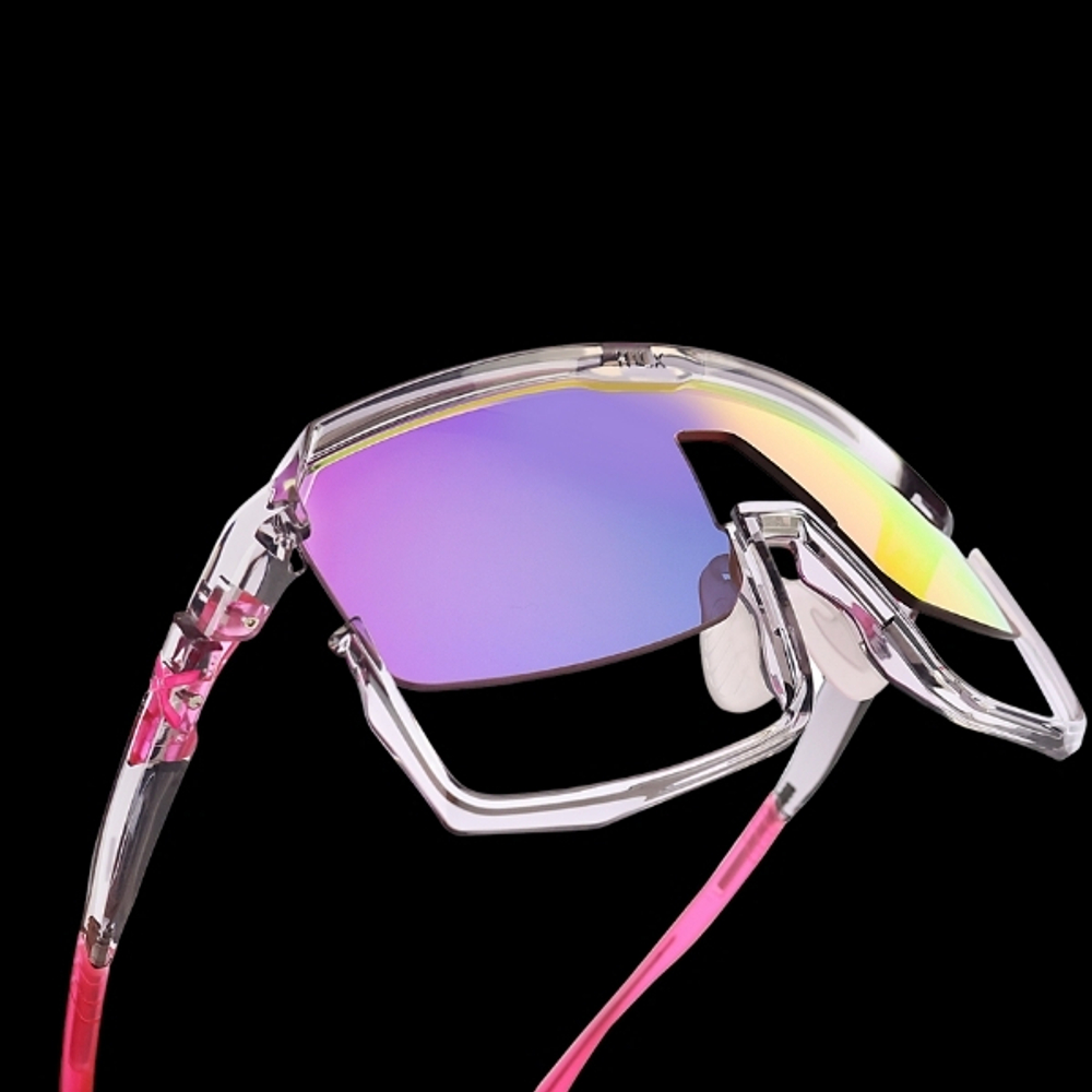 Спортивные очки HILX Inferno Shiny Crystal Light Grey / Pink Lens