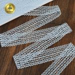 Кружево вязаное (тесьма) 25 мм / 10 метров, D1002, тонкая нить, цв.F183 голубой, Kruzhevo