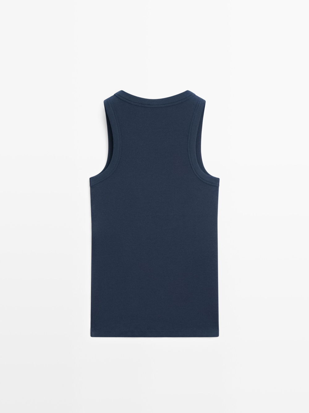 Massimo Dutti Футболка из смесовой хлопковой ткани, темно-синий