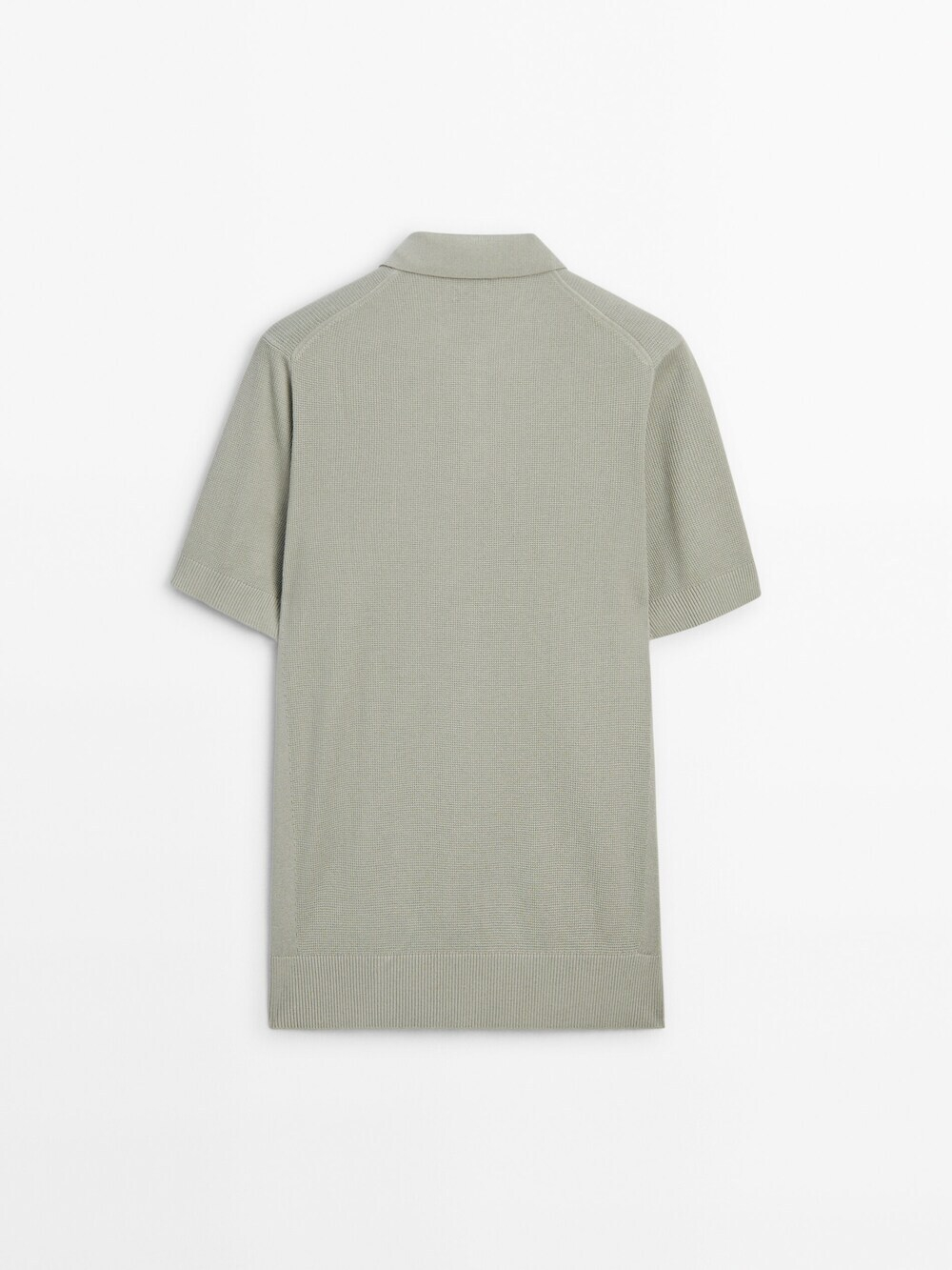 Massimo Dutti Трикотажное поло с короткими рукавами, водянисто-зеленый