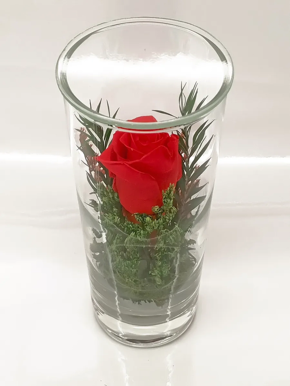 натуральные кустовые розы в стекле, вакуум*
