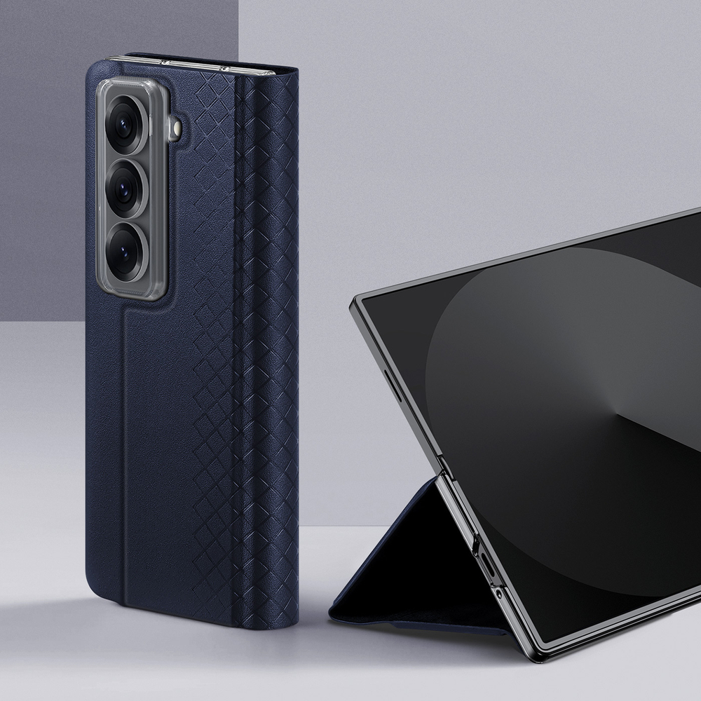 Чехол синего цвета из искусственной кожи от Dux Ducis для смартфона Samsung Z Fold SE (W25), серия Bril Series Case
