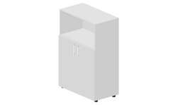 Шкаф 80х44х118см для документов (2 двери+ниша, 2 полки, ручки - хром)