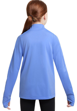 Футболка для девочки теннисная Nike Kids Dri-Fit Long Sleeve 1/2 Zip - небесный