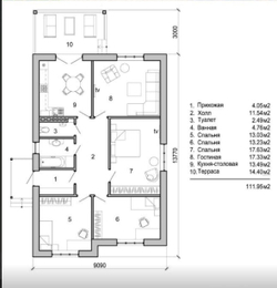 Проект Дома 111,95 кв. м К-116