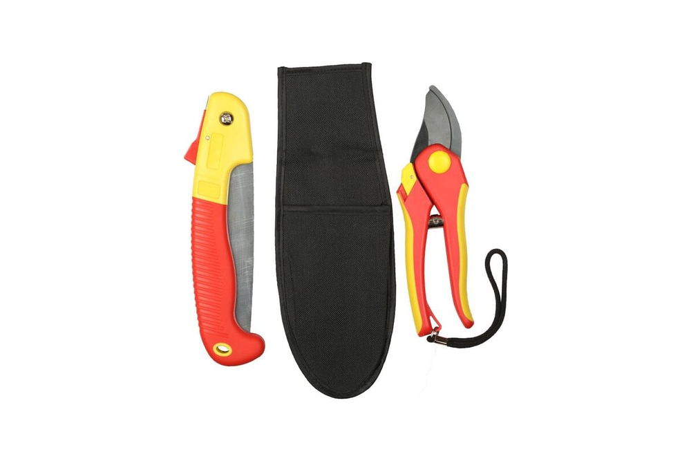 GRINDA 3 предмета: секатор, ножовка, сумка, Садовый набор (8-423251-H3)