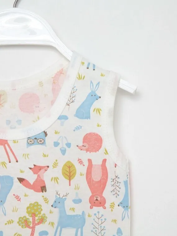 Боди-майка, цвет молочный/голубой, рост 68 см