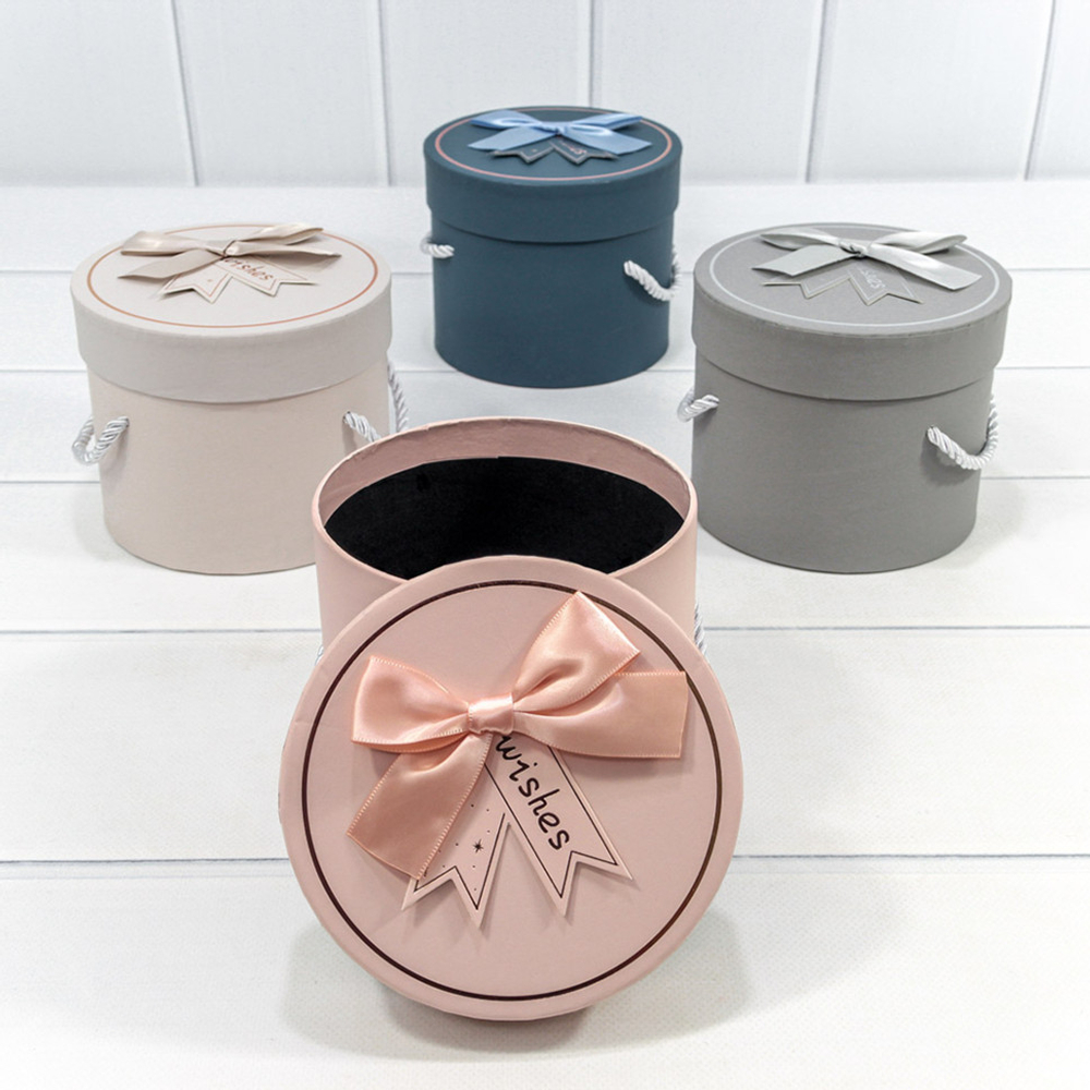 Коробка Ювелирная 13.8х11.5 см Набор 4 шт с бантом и ручками (Микс)