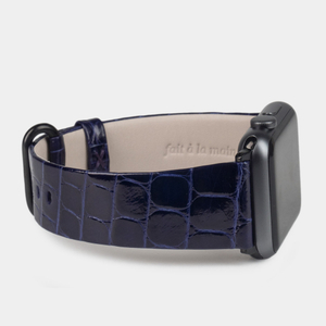 Ремешок для Apple Watch 40/41/42 mm из кожи аллигатора, цвета синего лак