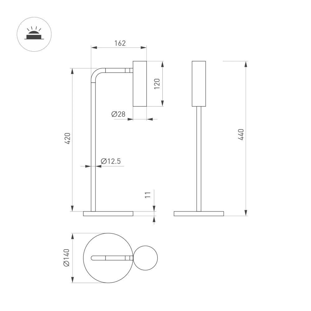 Светильник SP-VERDI-TAB-3W Warm3000 (BK, 20 deg, 230V) (Arlight, IP20 Металл, 3 года) 051670