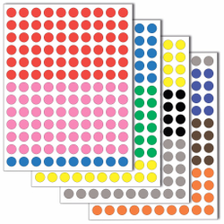 Набор цветных бумажных наклеек для маркировки Policomprint M10, 10 мм. 520 шт.