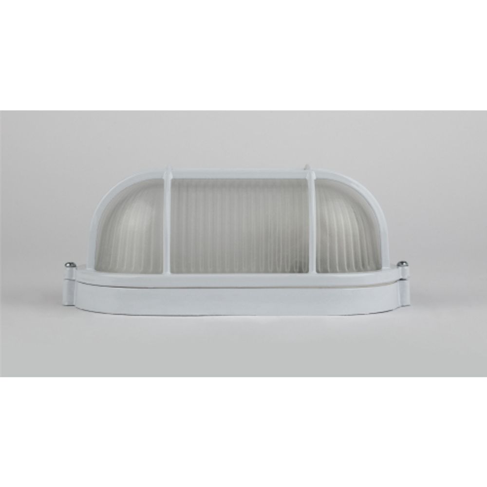 Светильник ЭРА НБП 04-60-002 Акватермо алюминий/стекло решетка IP54 E27 max 60Вт 212х105 овал белый