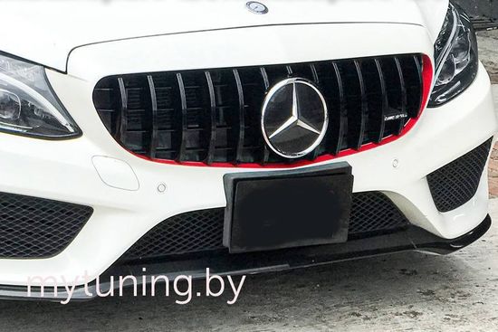 Решетка радиатора V.1 глянцево - черный для Mercedes C class W205 2015-2017