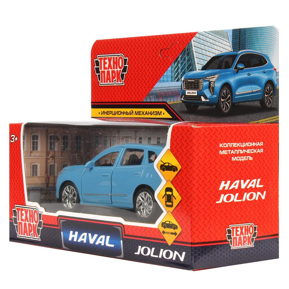 Модель ин. мет. "Haval Jolion" 12см, двери, багаж, синий, коробка JOLION-12-BU (Технопарк)
