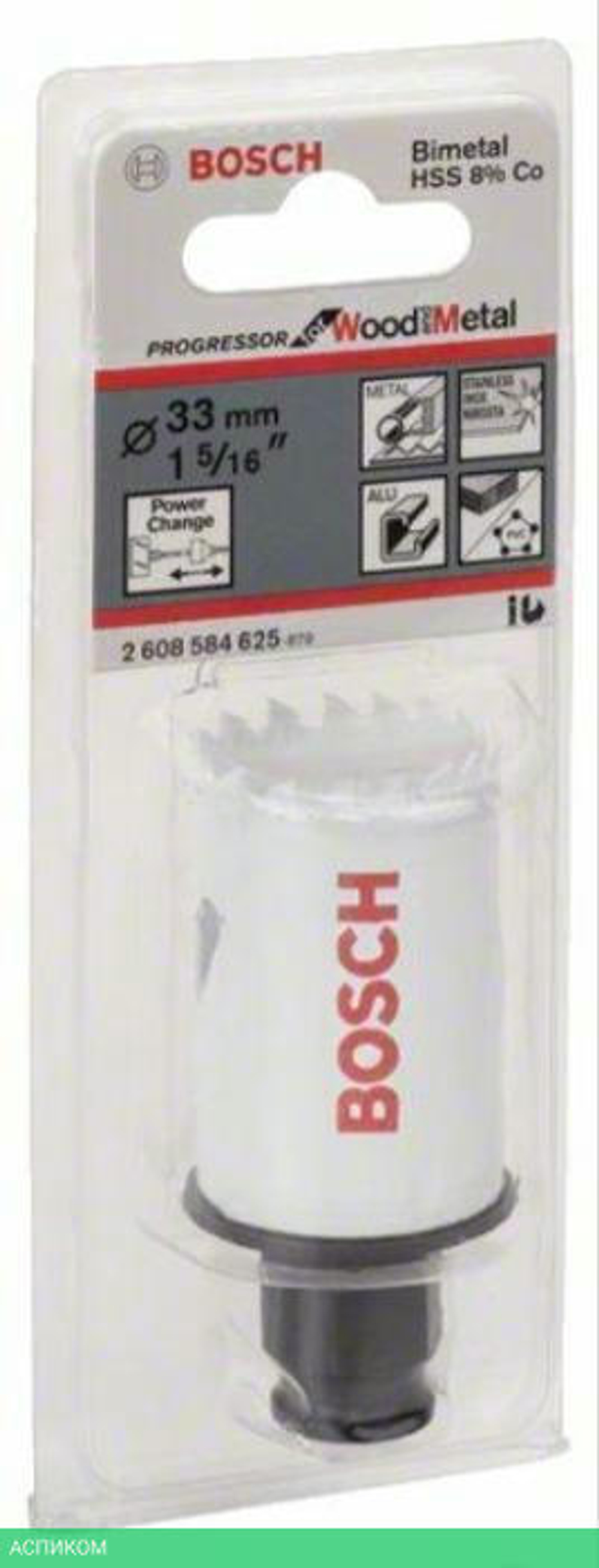 Коронка Bosch Progressor D 33 мм биметаллическая 2.608.584.625