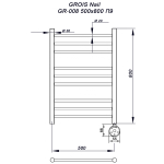 Полотенцесушитель GROIS Nile GR-008 500х800 П9 (3+3+3) RAL9003 bronze с тэном