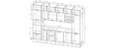 Кухонный гарнитур Вегас 3400 (38мм)