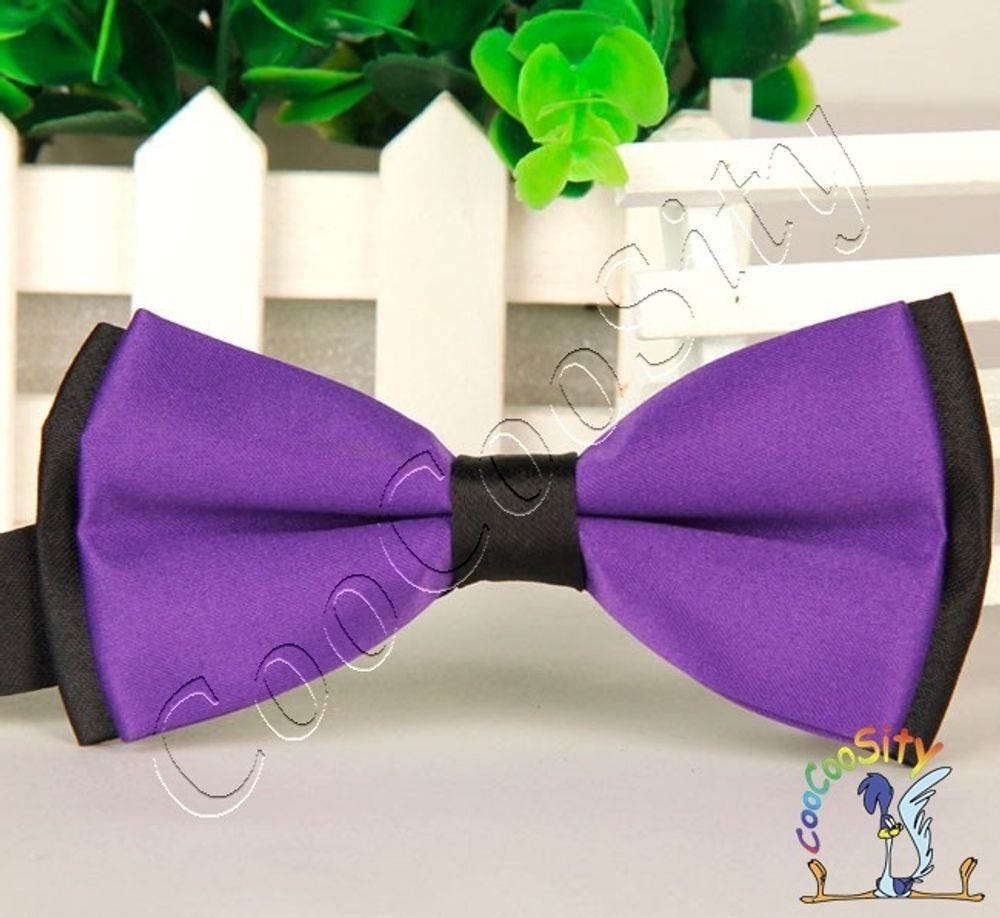 галстук-бабочка фиолетовая с черным, WG012