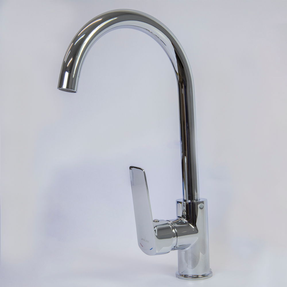 Смеситель для кухни 35k MIXLINE ML15-031 высокий излив б/отв боковая п/гайку (без подводки)