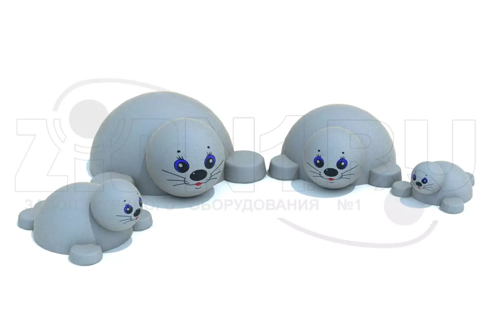 Фигура из резиновой крошки  Тюлень для детских садов