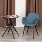 Кресло VALENTINO (mod. PC45-2) / 1 шт. в упаковке металл/экокожа/ткань, 55 х 58 х 81 см, Turquoise (бирюзовый)/Grey (серый)/чёрный