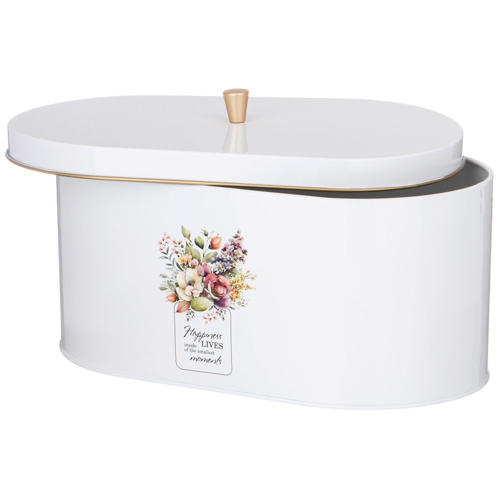 НАБОР AGNESS "FLORAL MOOD" 2В1 ХЛЕБНИЦА 34*20*18 СМ, БАНКА ДЛЯ СЫПУЧИХ 12*17,5 СМ 3 ШТ