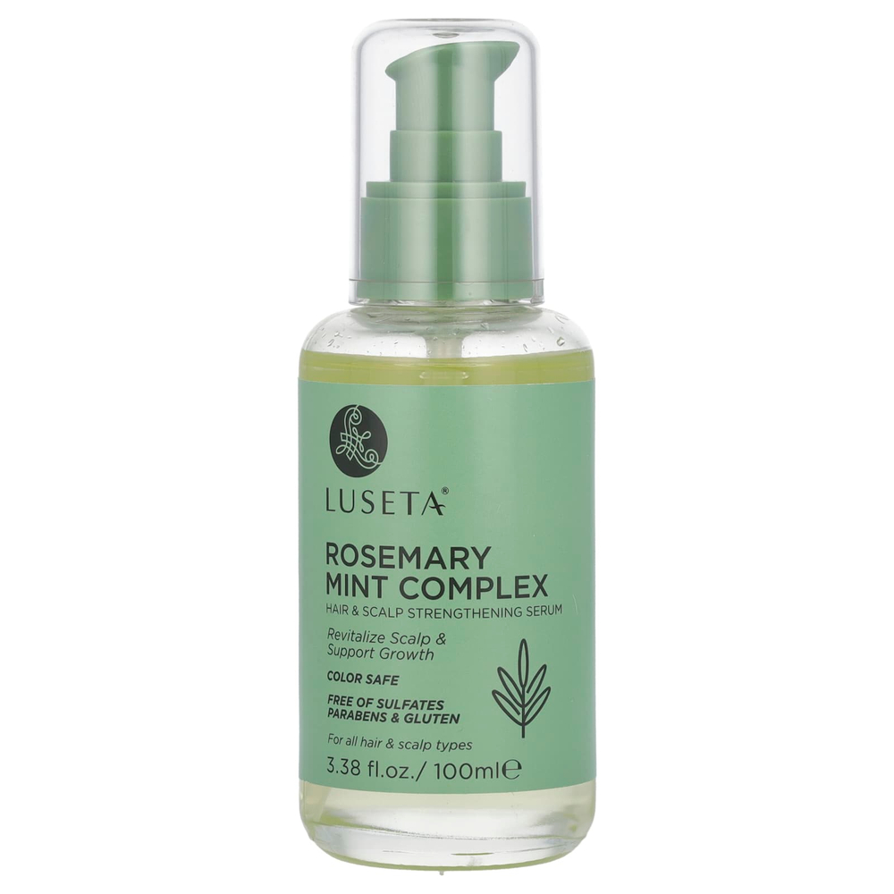 Luseta Beauty, комплекс с розмарином и мятой, укрепляющая сыворотка для волос и кожи головы, для всех типов волос и кожи головы, 100 мл (3,38 жидк. унции)