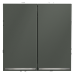 Проходной переключатель встраиваемый VOLTUM S70 двухклавишный с подсветкой 10А, (титан)