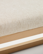 Банкетка Loya из бежевого шенилла и бука 128 см