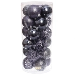Новогодние шары 8 см (набор 24 шт) «Фактурный микс», графит
