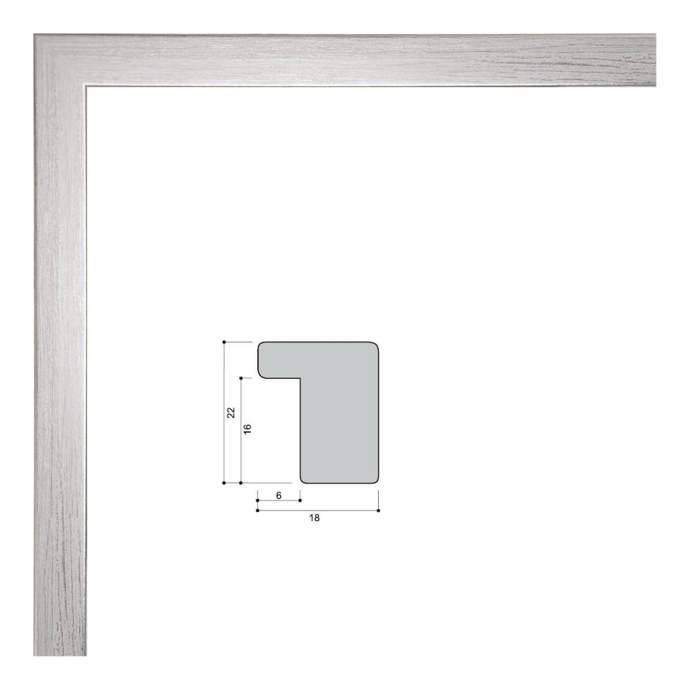 Фоторамка пластиковая 15х21 см, серебро, фактура дерево, арт. 1521.119413