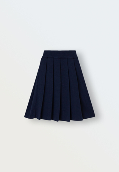 Юбка вязаная со складками (темно-синий)