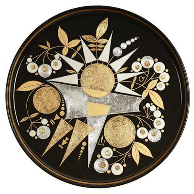 Жостовский поднос декоративный, размер 37 см (A14), металлический