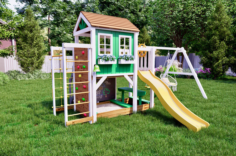 Детский домик с качелями "Прованс - спорт плюс"